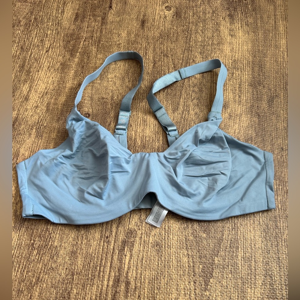 Wacoal‎ Unlined Underwire Back Clasp Bra Sz 36D Baby Blue